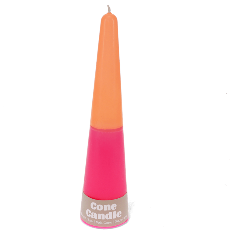 Rex London Tall Two-colour Cone Candle - Pink-orange