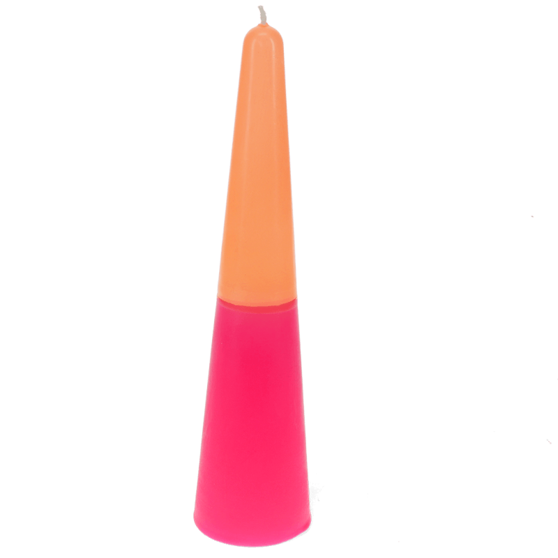 Rex London Tall Two-colour Cone Candle - Pink-orange