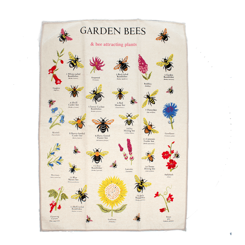Rex London Tea Towel - Garden Bees