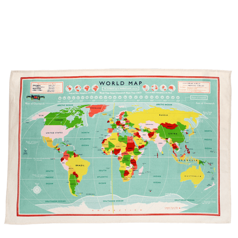 Rex London Tea Towel - World Map