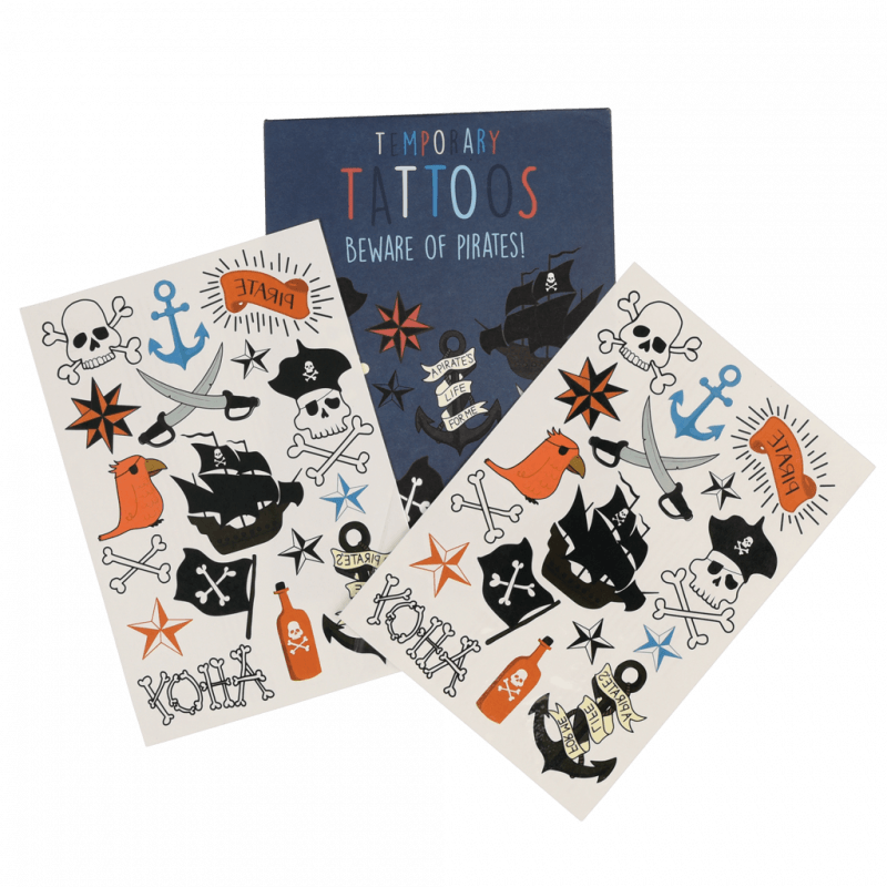 Rex London Temporary Tattoos - Beware Of The Pirates