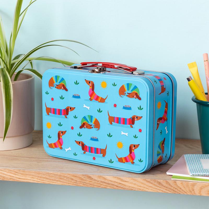 rex london Tin case - Sunny Sausage Dog