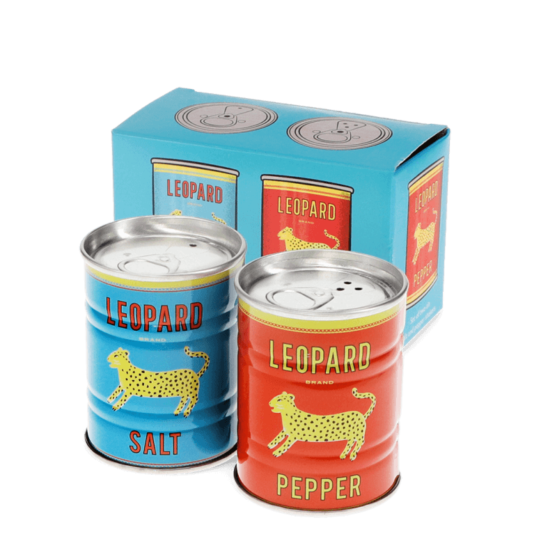 Rex London Tin Salt And Pepper Shakers - LEOPARD