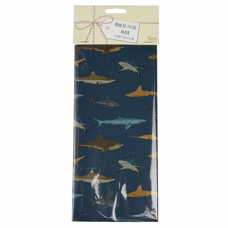 Rex London Tissue Paper (10 Sheets) - Sharks