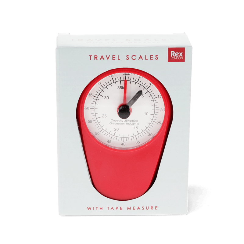 Rex London Travel Scales With Tape Measure - Red
