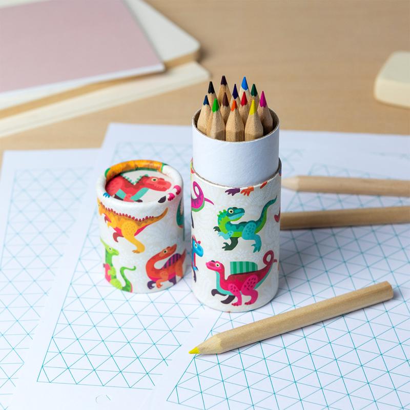 rex london Tube of colouring pencils - Baby Dinos
