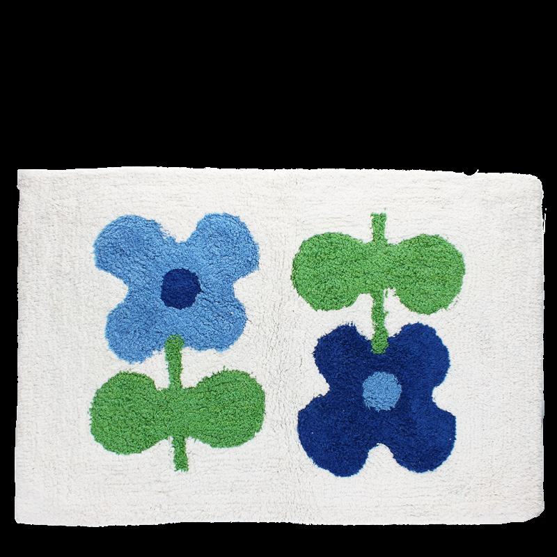 Rex London Tufted Cotton Bath Mat - Blue Flowers