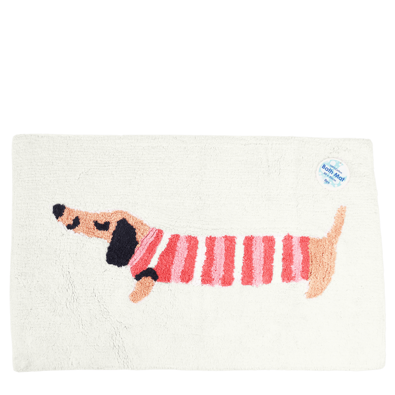 Rex London Tufted Cotton Bath Mat - Sausage Dog