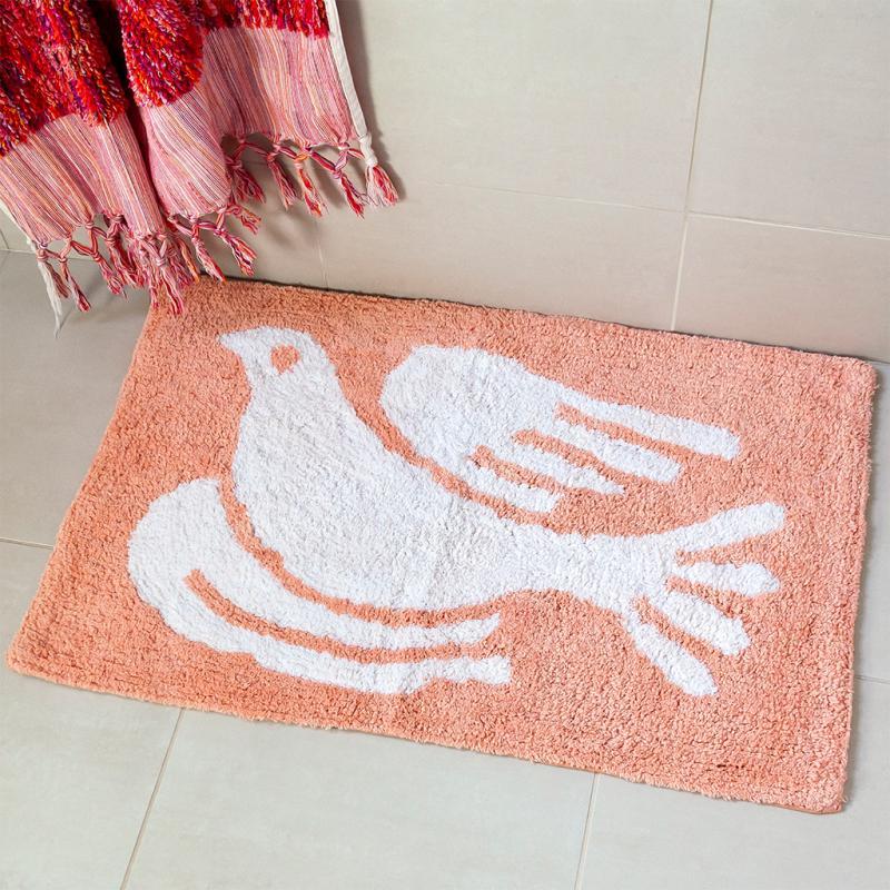 rex london Tufted cotton bath mat - White dove