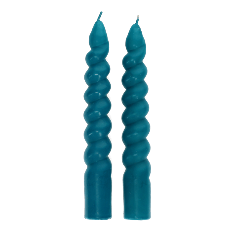Rex London Twisted Candles (pack Of 2) - Dark Blue