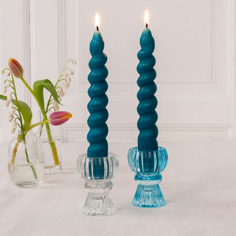 rex london Twisted candles (pack of 2) - Dark blue