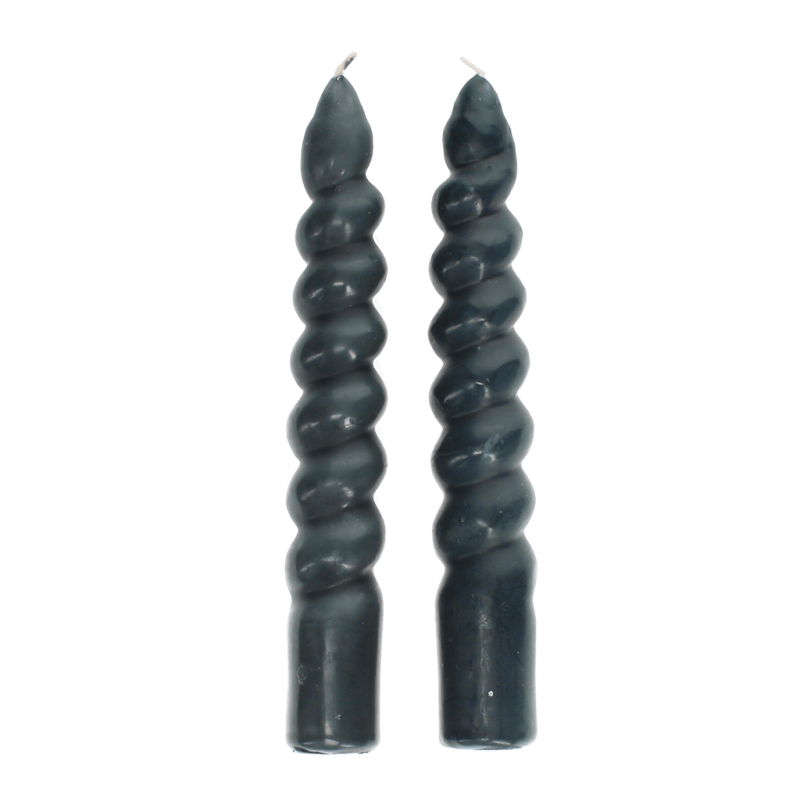Rex London Twisted Candles (pack Of 2) - Dark Grey