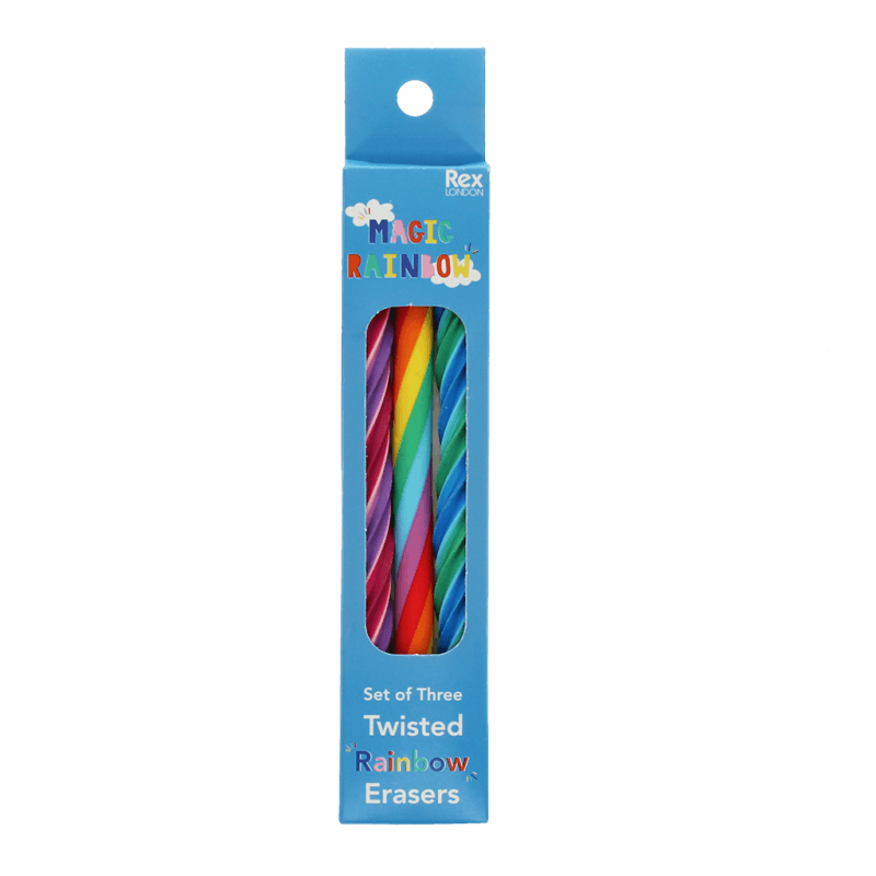 Rex London Twisted Rainbow Erasers (set Of 3)
