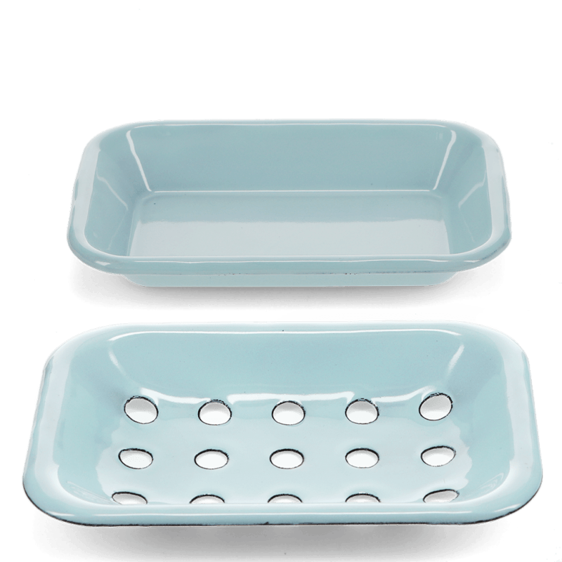 Rex London Two-part Enamel Soap Dish - Blue