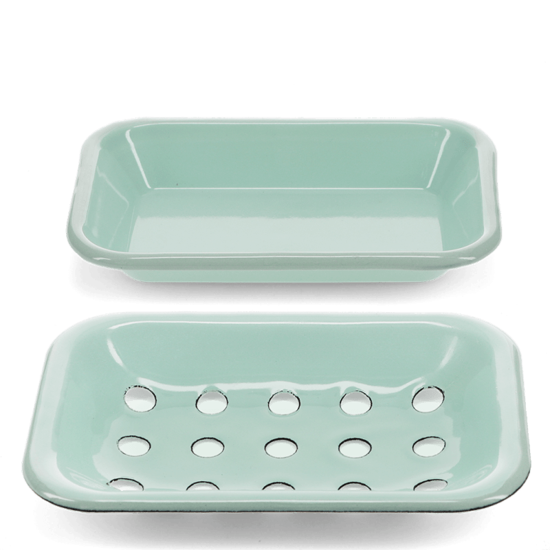 Rex London Two-part Enamel Soap Dish - Green
