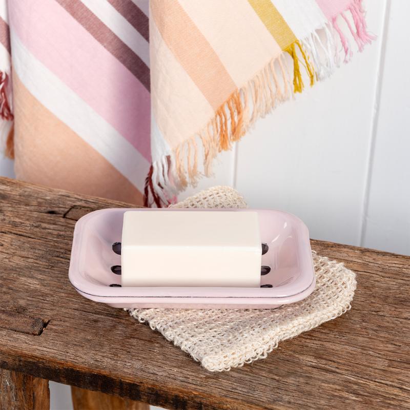rex london Two-part enamel soap dish - Pink