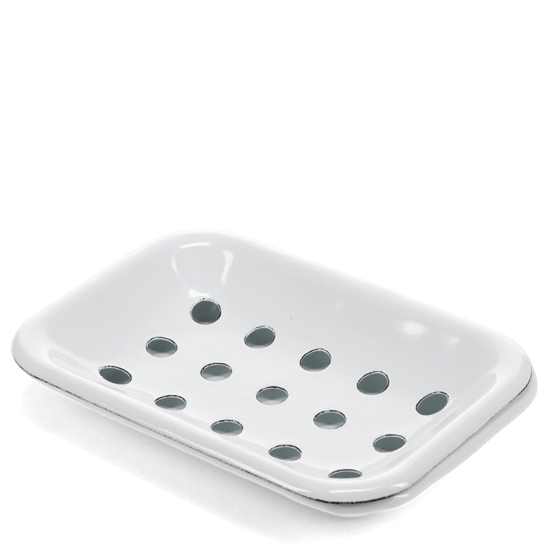 Rex London Two-part Enamel Soap Dish - White