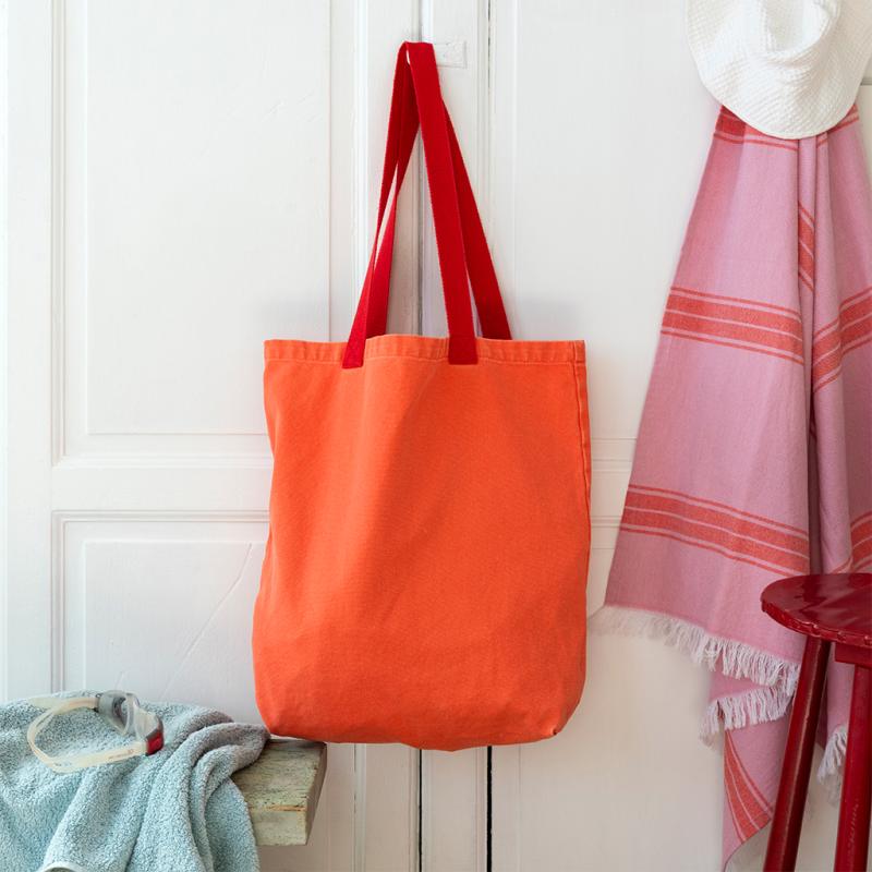 rex london Two-tone cotton tote bag - Coral