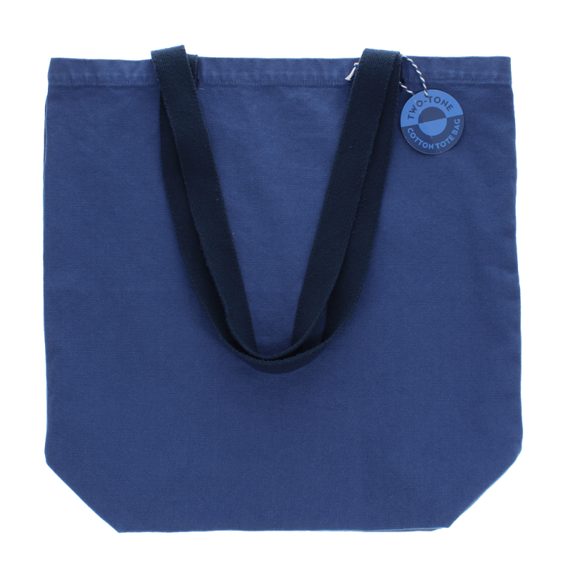 Rex London Two-tone Cotton Tote Bag - Indigo Blue