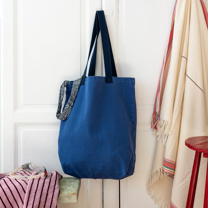 rex london Two-tone cotton tote bag - Indigo blue