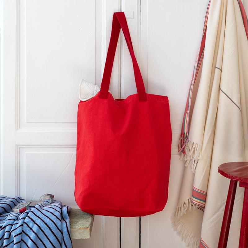rex london Two-tone cotton tote bag - Red