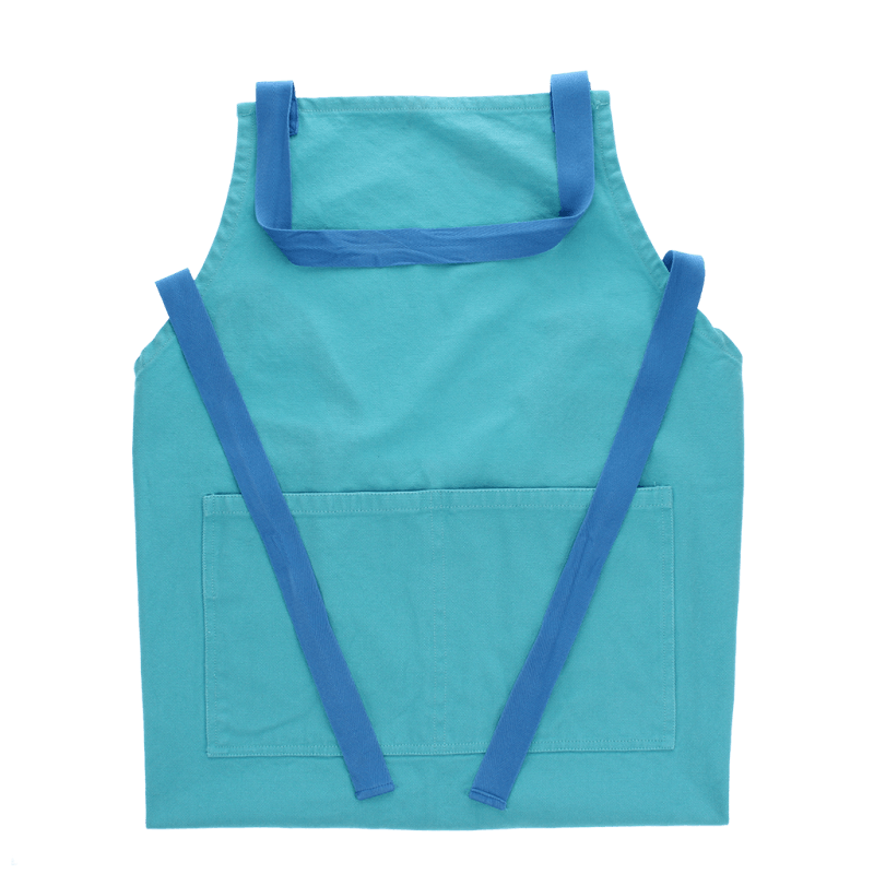 Rex London Two-tone Utility Apron - Aqua Blue