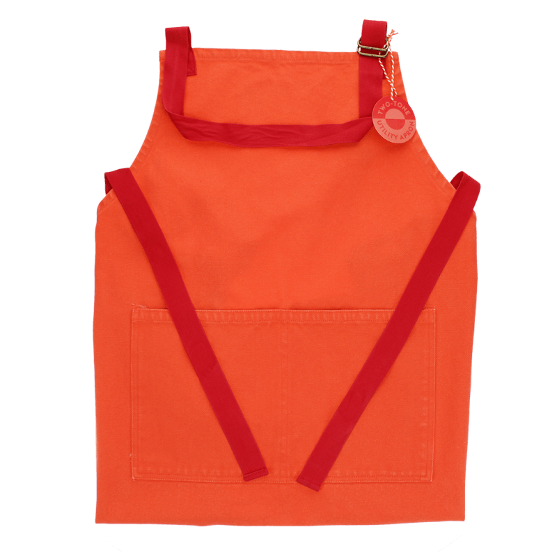 Rex London Two-tone Utility Apron - Coral