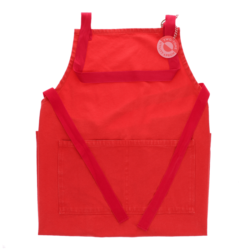 Rex London Two-tone Utility Apron - Red