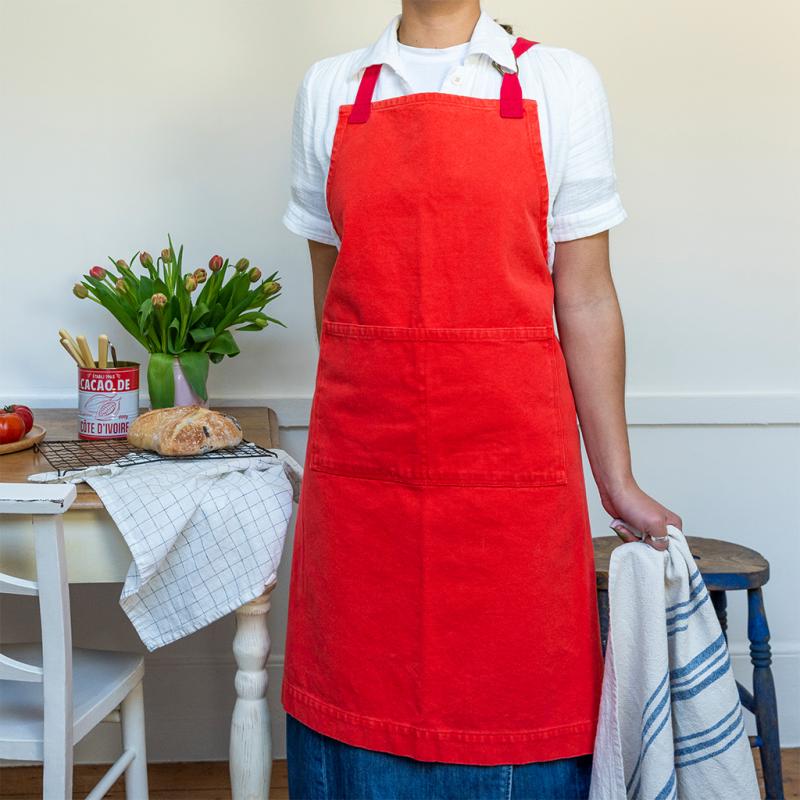 rex london Two-tone utility apron - Red