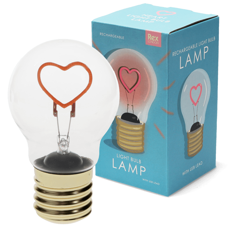 Rex London USB Rechargeable Light Bulb Lamp - Heart