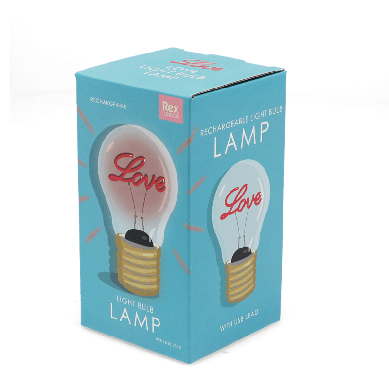 Rex London USB Rechargeable Light Bulb Lamp - Love