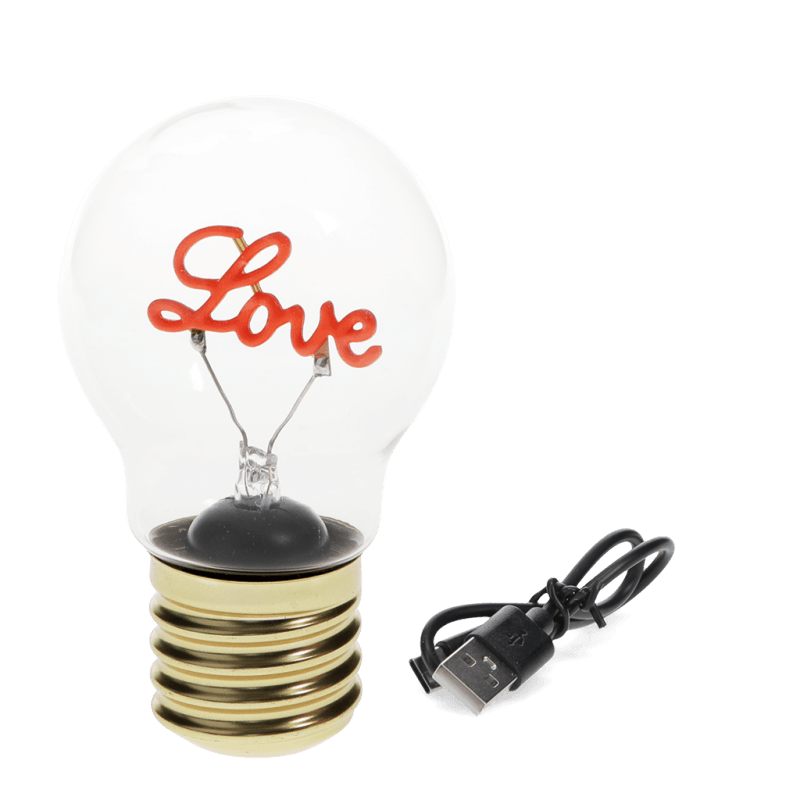 Rex London USB Rechargeable Light Bulb Lamp - Love