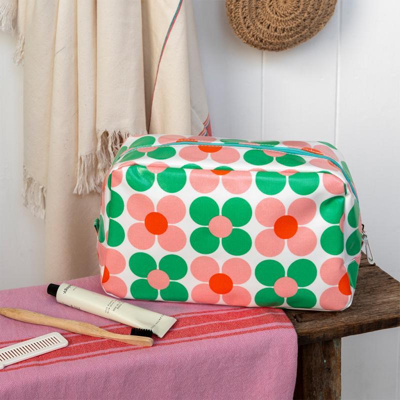rex london Wash bag - Pink and green Daisy