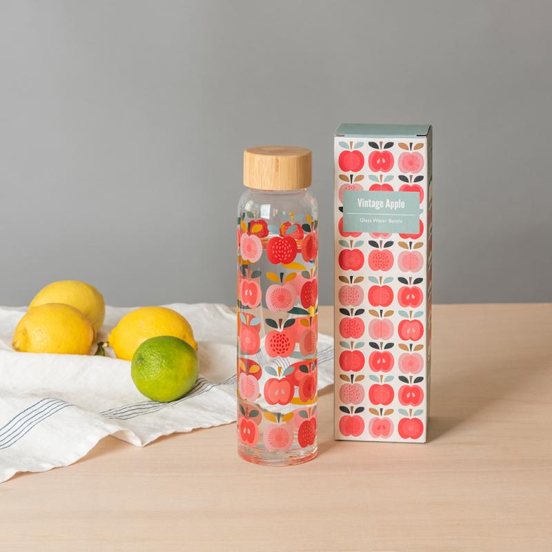rex london Water bottle - Vintage Apple (glass 420ml)