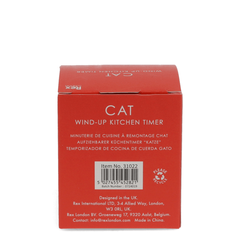 Rex London Wind-up Kitchen Timer - Cat