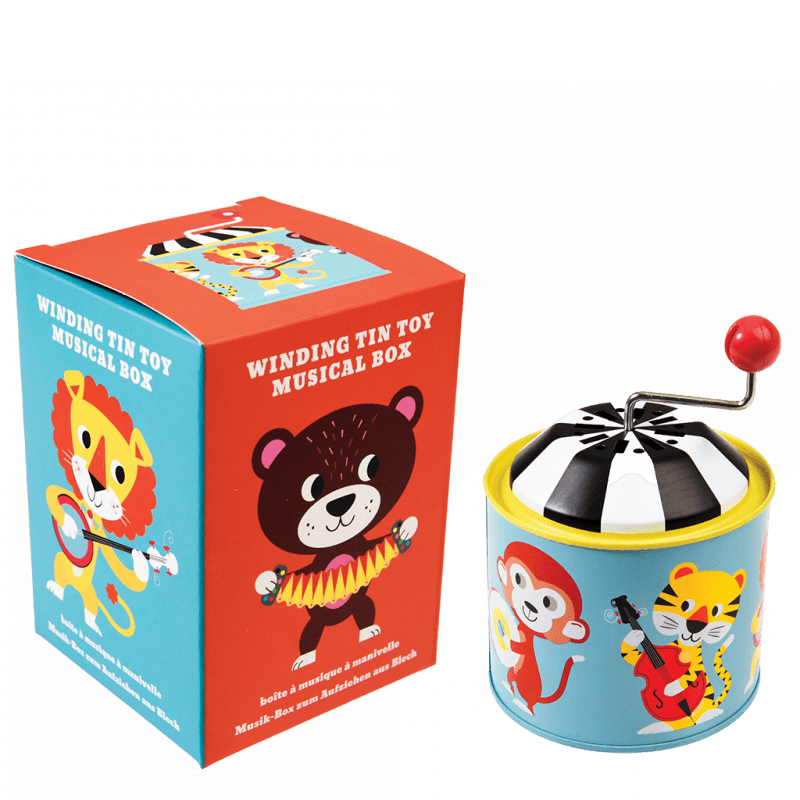 Rex London Winding Tin Music Box - Animal Band