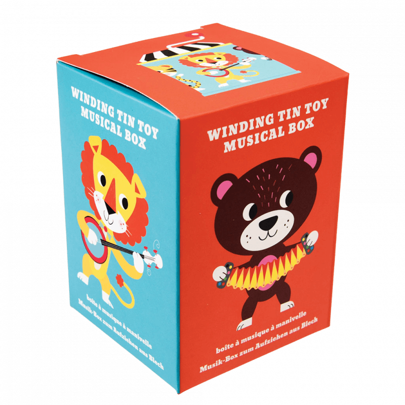 Rex London Winding Tin Music Box - Animal Band