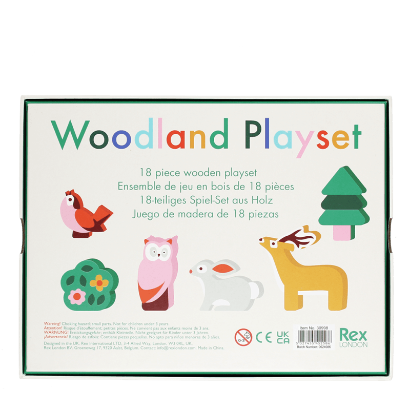 Rex London Wooden Animal Playset - Woodland