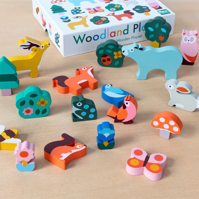 rex london Wooden animal playset - Woodland