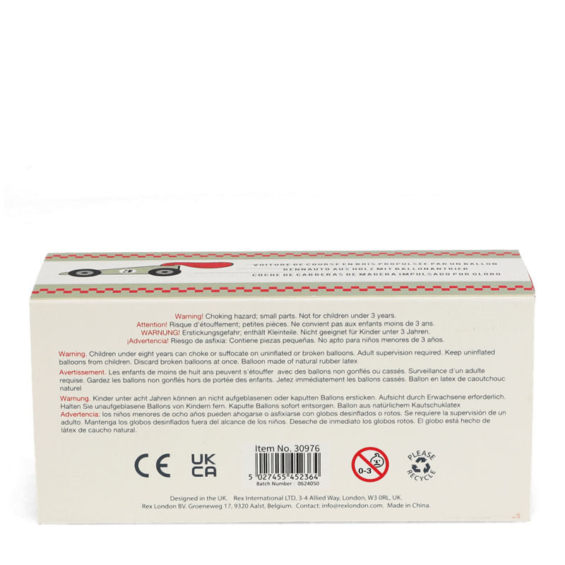 Rex London Wooden Balloon-powered Racing Car