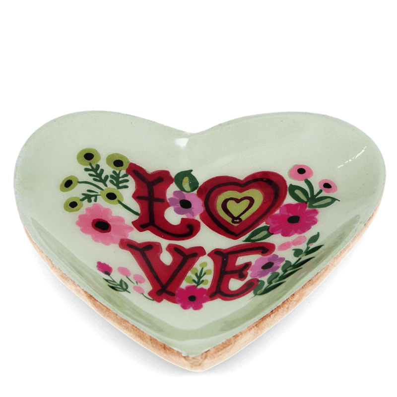 Rex London Wooden Heart-shaped Trinket Dish - Love