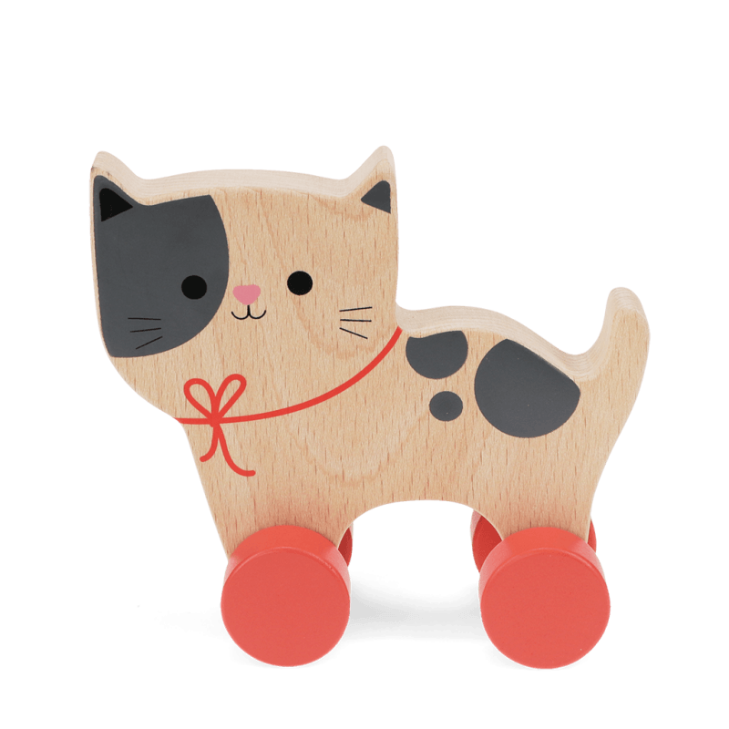 Rex London Wooden Push Along Toy - Cat