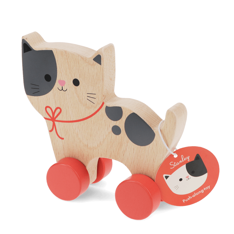 Rex London Wooden Push Along Toy - Cat