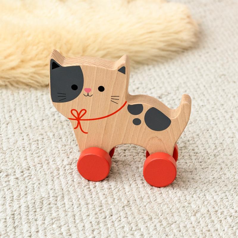 rex london Wooden push along toy - Cat