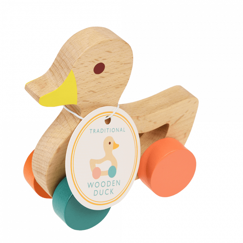 Rex London Wooden Push Along Toy - Duck