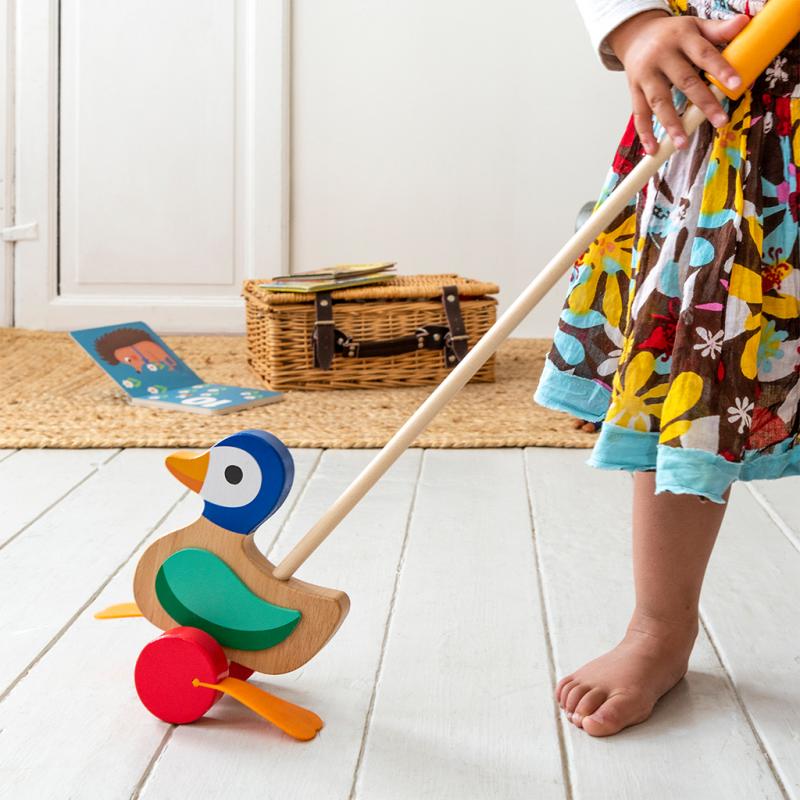 Rex London Wooden Push Along Toy - Duck