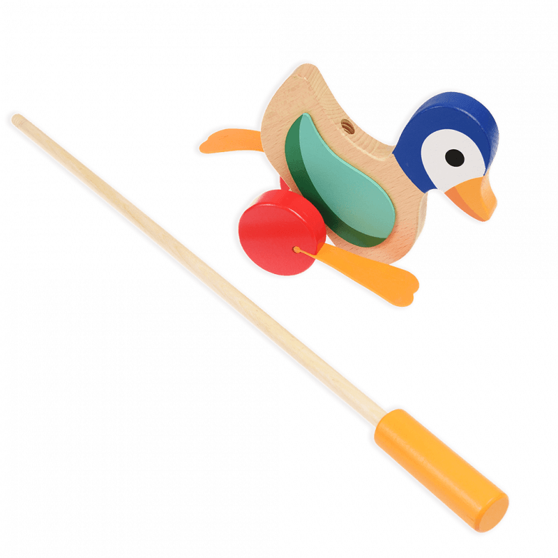 Rex London Wooden Push Along Toy - Duck