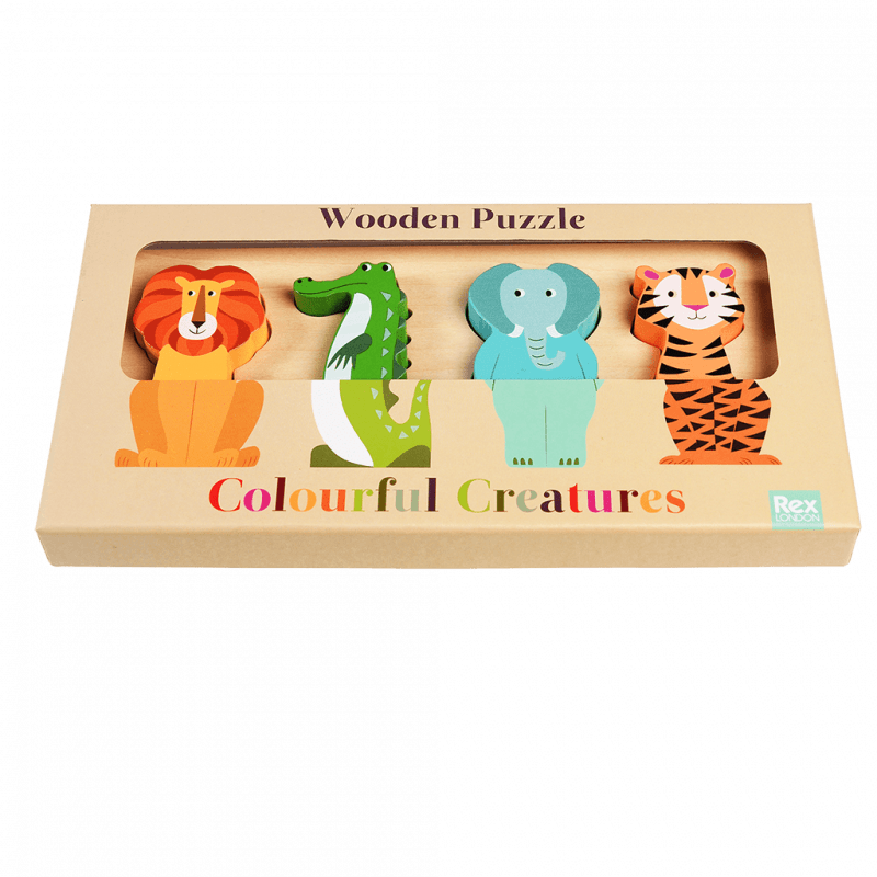 Rex London Wooden Puzzle - Colourful Creatures