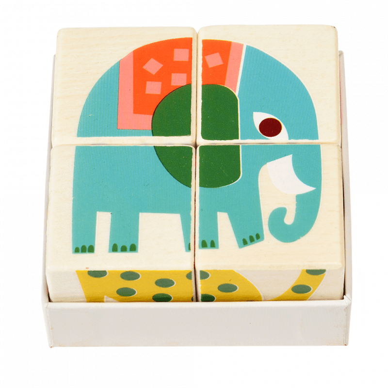Rex London Wooden Puzzle Cubes - Wild Wonders