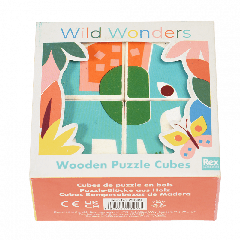 Rex London Wooden Puzzle Cubes - Wild Wonders